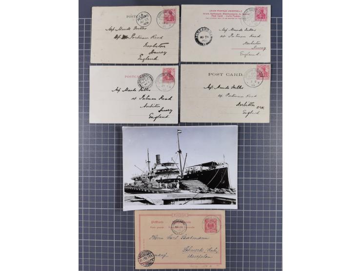 1891/1935, Sammlung “OST-ASIATISCHE HAUPTLINIE” bzw. “OST ASIATISCHE LINIE” mit über 90 Briefen, Karten und Ganzsachen. Dabei