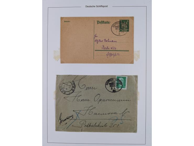 1923/32, kleine Partie “LINIE BREMEN-LA PLATA”, “BREMEN-CUBA”, “HAMBURG-CUBA-MEXIKO” und “HAMBURG-MEXIKO” mit 11 Briefen, Kar