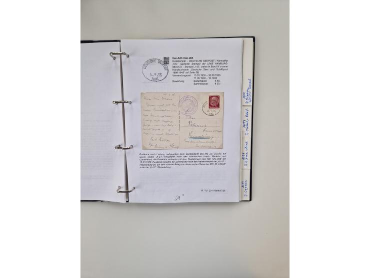 1934/39, interessante Sammlung “Kraft durch Freude” des NORDD. LLYOD BREMEN mit über Briefen, Karten und GSK. Dazu Menükarten