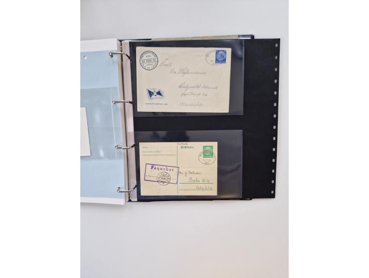 1934/39, interessante Sammlung “Kraft durch Freude” des NORDD. LLYOD BREMEN mit über Briefen, Karten und GSK. Dazu Menükarten