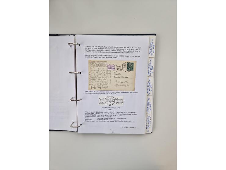 1934/39, interessante Sammlung “Kraft durch Freude” des NORDD. LLYOD BREMEN mit über Briefen, Karten und GSK. Dazu Menükarten