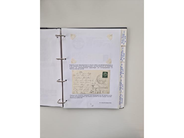 1934/39, interessante Sammlung “Kraft durch Freude” des NORDD. LLYOD BREMEN mit über Briefen, Karten und GSK. Dazu Menükarten