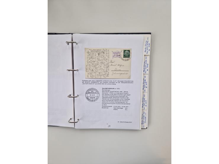 1934/39, interessante Sammlung “Kraft durch Freude” des NORDD. LLYOD BREMEN mit über Briefen, Karten und GSK. Dazu Menükarten