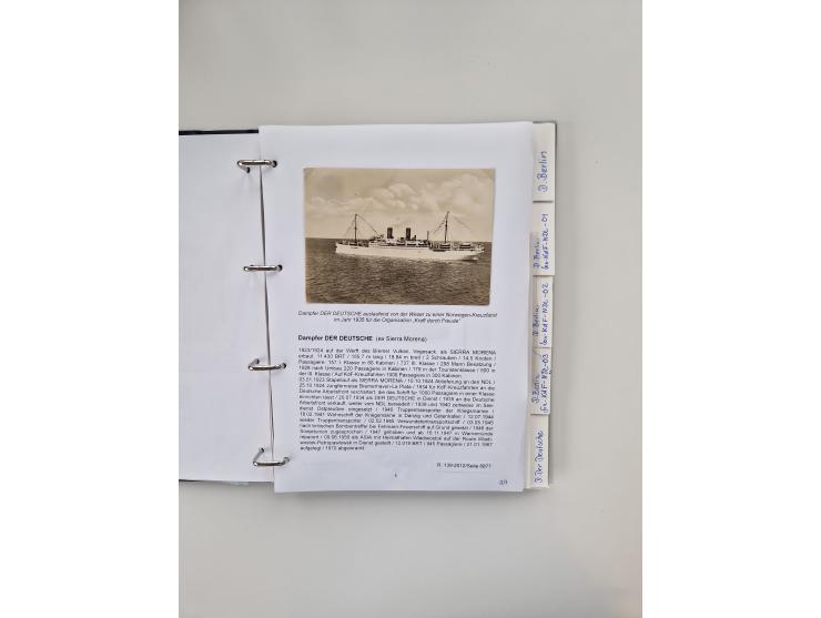 1934/39, interessante Sammlung “Kraft durch Freude” des NORDD. LLYOD BREMEN mit über Briefen, Karten und GSK. Dazu Menükarten