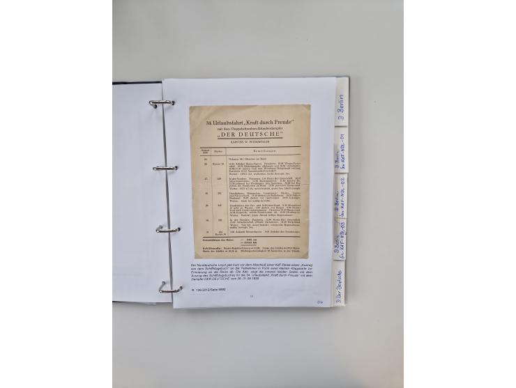 1934/39, interessante Sammlung “Kraft durch Freude” des NORDD. LLYOD BREMEN mit über Briefen, Karten und GSK. Dazu Menükarten