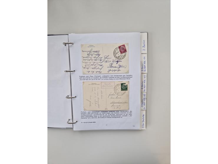 1934/39, interessante Sammlung “Kraft durch Freude” des NORDD. LLYOD BREMEN mit über Briefen, Karten und GSK. Dazu Menükarten