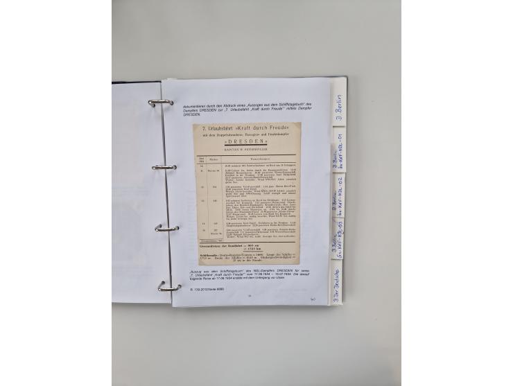 1934/39, interessante Sammlung “Kraft durch Freude” des NORDD. LLYOD BREMEN mit über Briefen, Karten und GSK. Dazu Menükarten