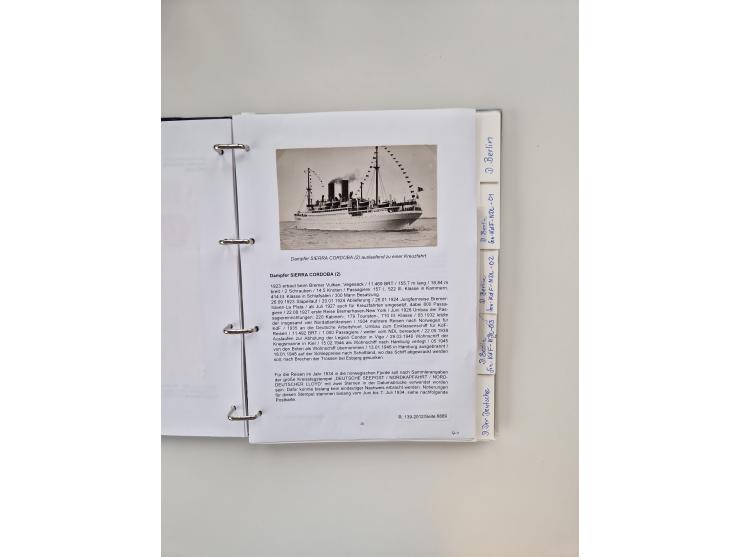 1934/39, interessante Sammlung “Kraft durch Freude” des NORDD. LLYOD BREMEN mit über Briefen, Karten und GSK. Dazu Menükarten