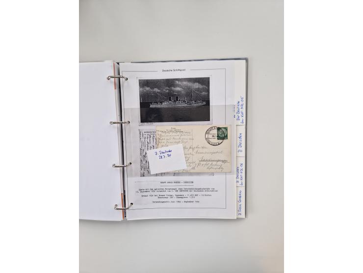 1934/39, interessante Sammlung “Kraft durch Freude” des NORDD. LLYOD BREMEN mit über Briefen, Karten und GSK. Dazu Menükarten