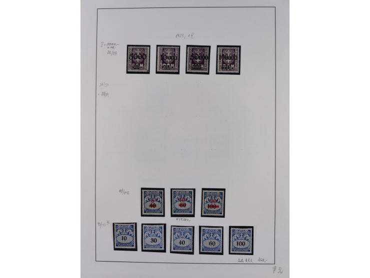 1920/39, meist postfrische/ungebrauchte Sammlung ab Mi.1-15, inkl. Dienstmarken, dabei viele, meist postfrische, komplette Sä