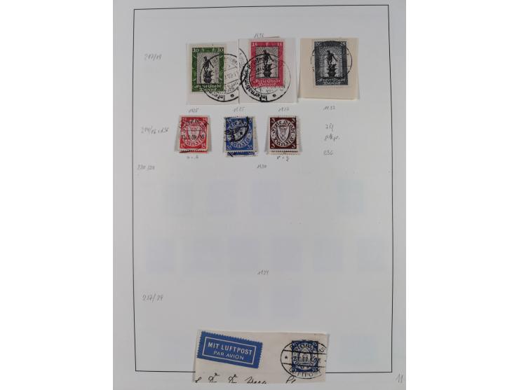1920/39, meist gestempelte Sammlung ab Aufdruckausgaben, inkl. Dienstmarken, dabei komplette Sätze, Block 1-3, Dienstmarken, 