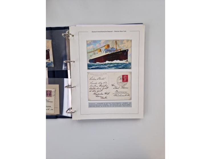 1928/34, kleine Sammlung “DASP BREMEN-NEW YORK” mit den Dampfern “Bremen”, “Columbus” und “Europa” &nbsp;mit 16 Briefen, Kart