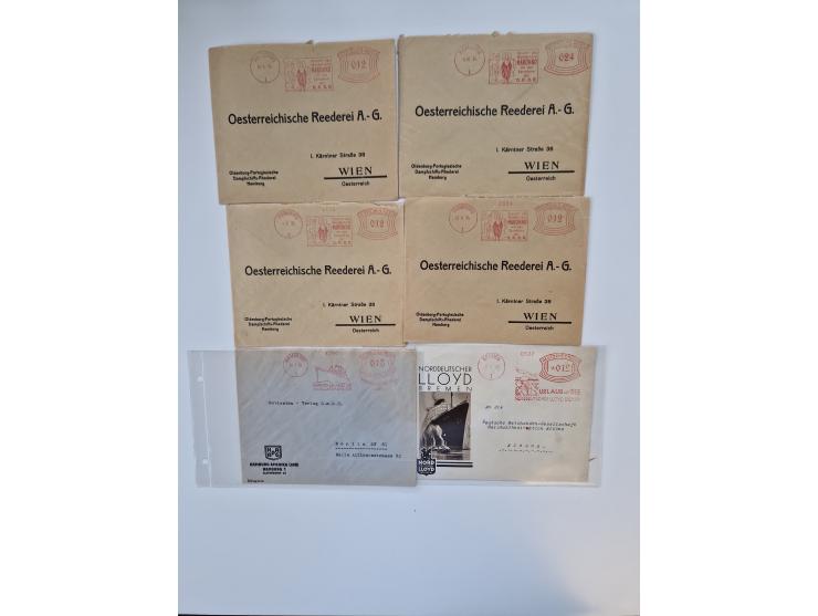1926/70 (ca.), interessante Sammlung “Absenderfreistempel der Reedereien” mit ca. 140 Briefen/Karten inkl. Doubletten und etl