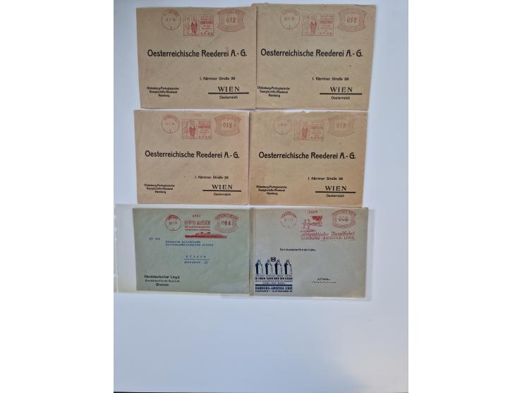 1926/70 (ca.), interessante Sammlung “Absenderfreistempel der Reedereien” mit ca. 140 Briefen/Karten inkl. Doubletten und etl