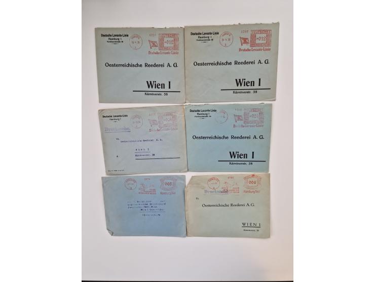 1926/70 (ca.), interessante Sammlung “Absenderfreistempel der Reedereien” mit ca. 140 Briefen/Karten inkl. Doubletten und etl