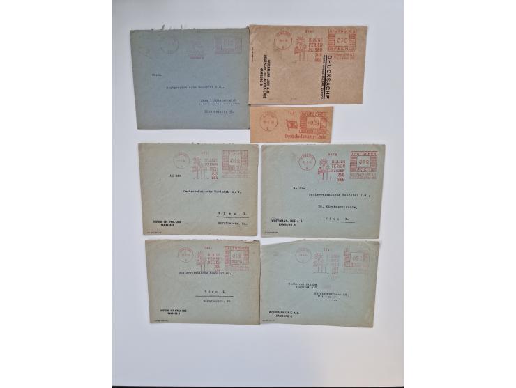 1926/70 (ca.), interessante Sammlung “Absenderfreistempel der Reedereien” mit ca. 140 Briefen/Karten inkl. Doubletten und etl