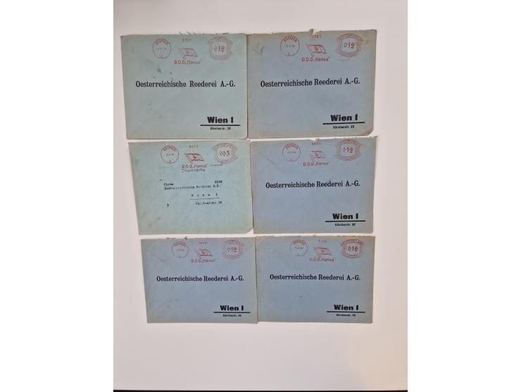 1926/70 (ca.), interessante Sammlung “Absenderfreistempel der Reedereien” mit ca. 140 Briefen/Karten inkl. Doubletten und etl