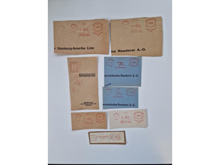 1926/70 (ca.), interessante Sammlung “Absenderfreistempel der Reedereien” mit ca. 140 Briefen/Karten inkl. Doubletten und etl