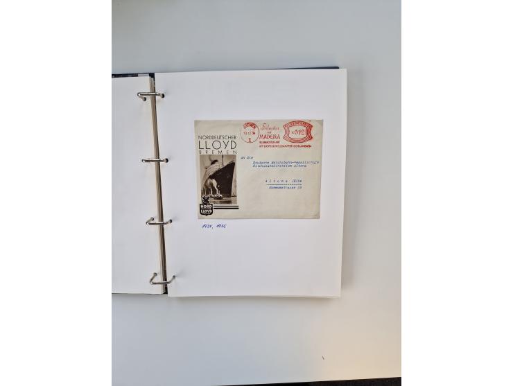 1926/70 (ca.), interessante Sammlung “Absenderfreistempel der Reedereien” mit ca. 140 Briefen/Karten inkl. Doubletten und etl