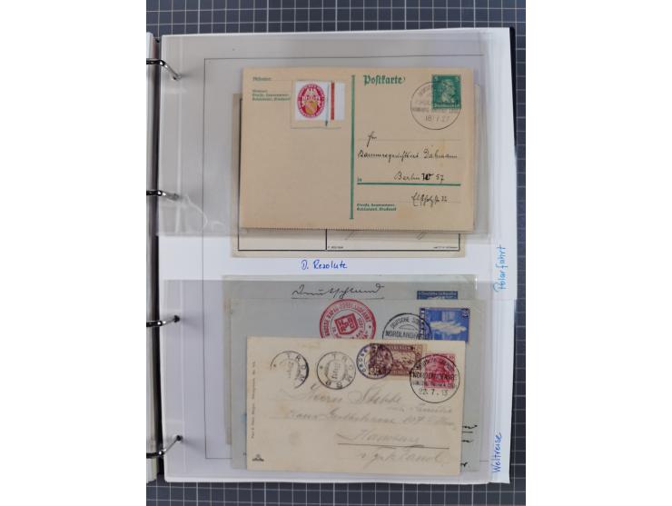 1913/39, interessante Sammlung “Kreisstempel mit Segment oben der Hamburg-Amerika-Linie” inkl. der Aptierungen mit 41 Briefen