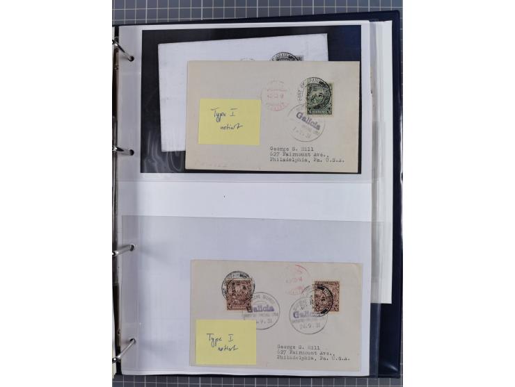 1913/39, interessante Sammlung “Kreisstempel mit Segment oben der Hamburg-Amerika-Linie” inkl. der Aptierungen mit 41 Briefen