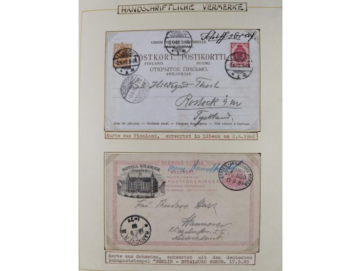 1853/1950, interessante Sammlung “Nordische Schiffspost” inkl. Transit- und Anlandungsstempeln mit fast 60 Briefen, Karten un