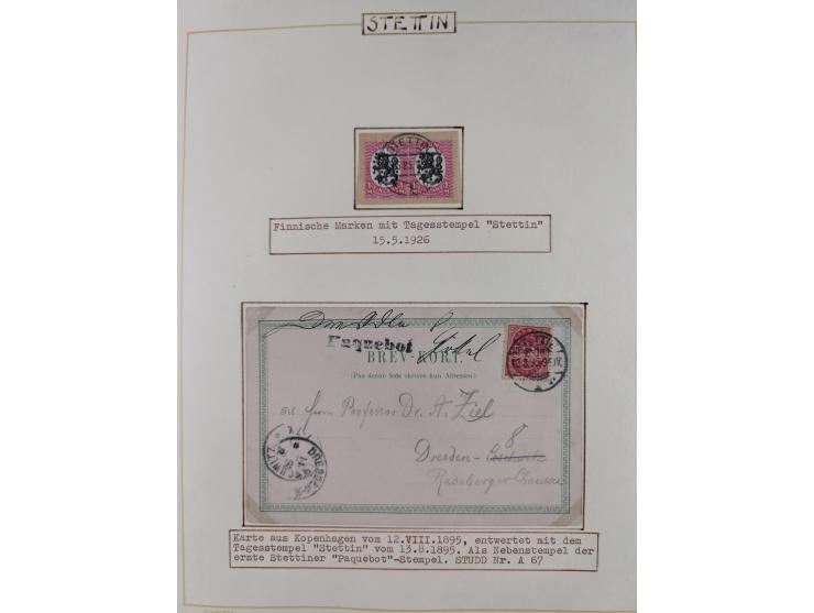 1853/1950, interessante Sammlung “Nordische Schiffspost” inkl. Transit- und Anlandungsstempeln mit fast 60 Briefen, Karten un