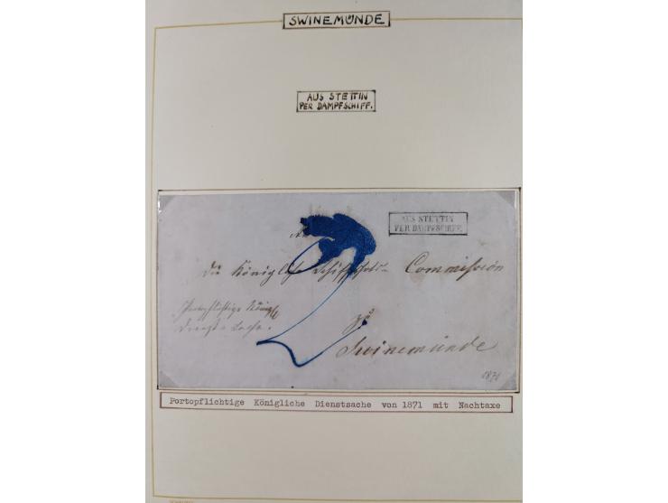 1853/1950, interessante Sammlung “Nordische Schiffspost” inkl. Transit- und Anlandungsstempeln mit fast 60 Briefen, Karten un