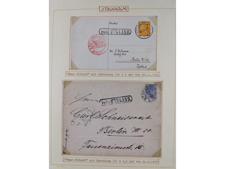 1853/1950, interessante Sammlung “Nordische Schiffspost” inkl. Transit- und Anlandungsstempeln mit fast 60 Briefen, Karten un