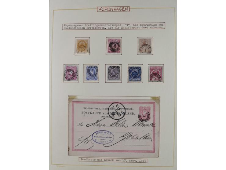 1853/1950, interessante Sammlung “Nordische Schiffspost” inkl. Transit- und Anlandungsstempeln mit fast 60 Briefen, Karten un