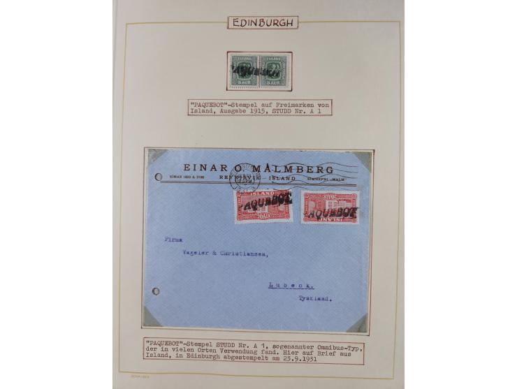 1853/1950, interessante Sammlung “Nordische Schiffspost” inkl. Transit- und Anlandungsstempeln mit fast 60 Briefen, Karten un