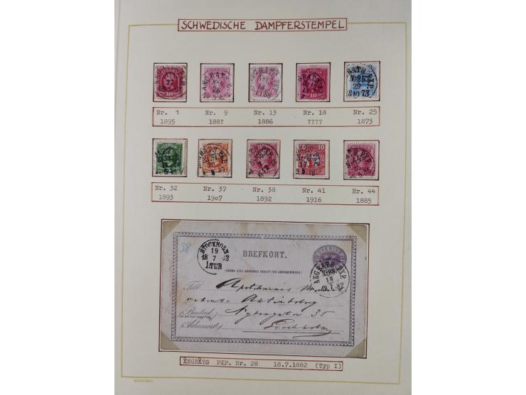 1853/1950, interessante Sammlung “Nordische Schiffspost” inkl. Transit- und Anlandungsstempeln mit fast 60 Briefen, Karten un