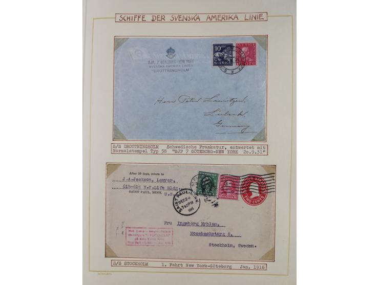 1853/1950, interessante Sammlung “Nordische Schiffspost” inkl. Transit- und Anlandungsstempeln mit fast 60 Briefen, Karten un