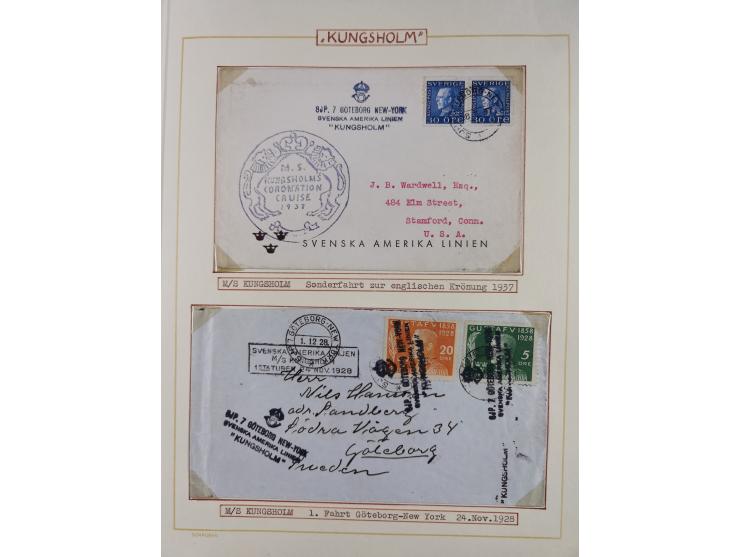 1853/1950, interessante Sammlung “Nordische Schiffspost” inkl. Transit- und Anlandungsstempeln mit fast 60 Briefen, Karten un