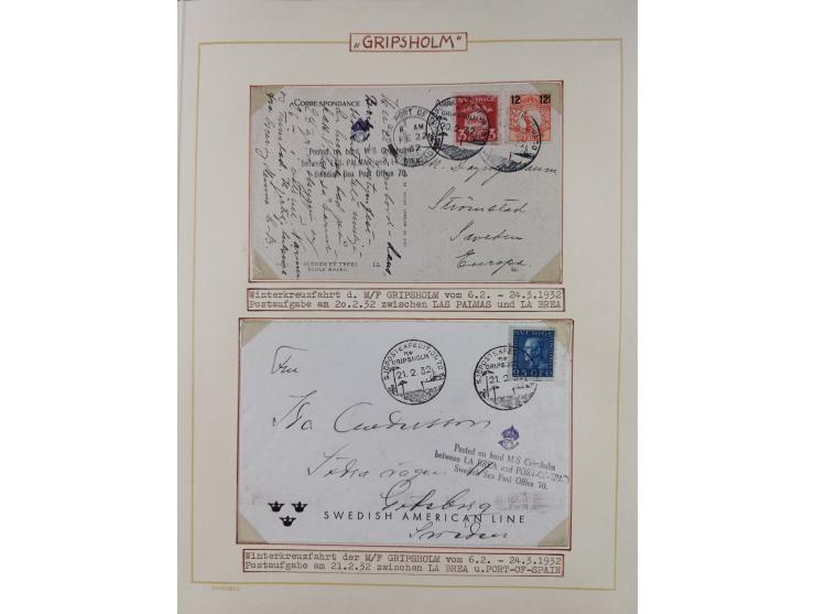 1853/1950, interessante Sammlung “Nordische Schiffspost” inkl. Transit- und Anlandungsstempeln mit fast 60 Briefen, Karten un