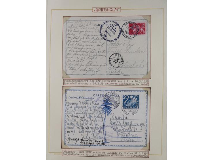 1853/1950, interessante Sammlung “Nordische Schiffspost” inkl. Transit- und Anlandungsstempeln mit fast 60 Briefen, Karten un