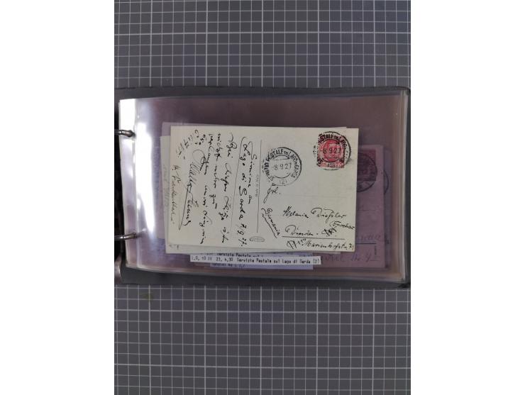 Italien: 1899/1939, interessante Sammlung der Inlands-Schiffspost mit ca. 100 Karten und GSK, dabei viele verschiedene und kl