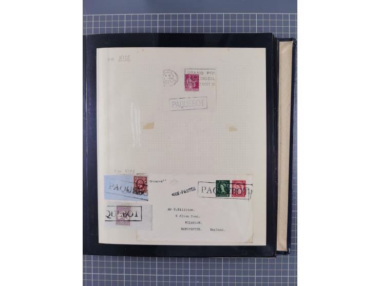 1872/1939, kleiner Bestand mit ca. 80 Briefen, Karten und GSK sowie vielen losen Marken und Briefstücken mit Schiffspoststemp