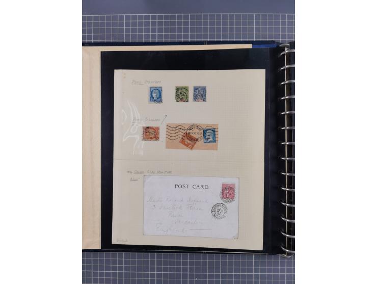 1872/1939, kleiner Bestand mit ca. 80 Briefen, Karten und GSK sowie vielen losen Marken und Briefstücken mit Schiffspoststemp