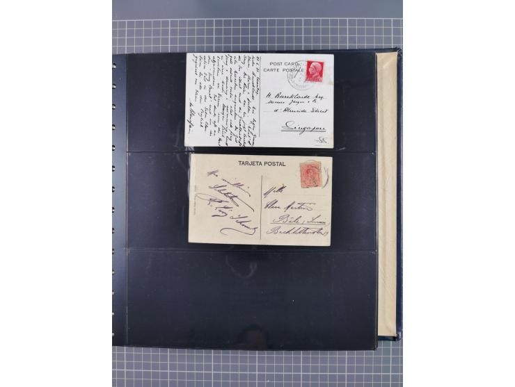 1872/1939, kleiner Bestand mit ca. 80 Briefen, Karten und GSK sowie vielen losen Marken und Briefstücken mit Schiffspoststemp