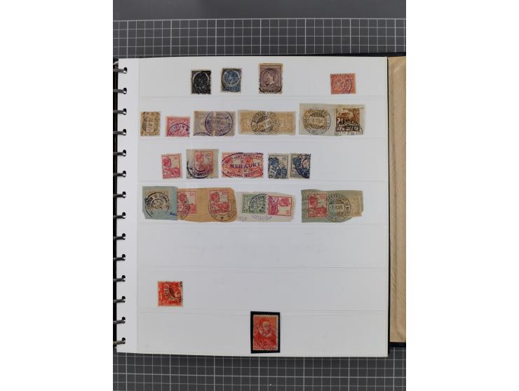 1872/1939, kleiner Bestand mit ca. 80 Briefen, Karten und GSK sowie vielen losen Marken und Briefstücken mit Schiffspoststemp