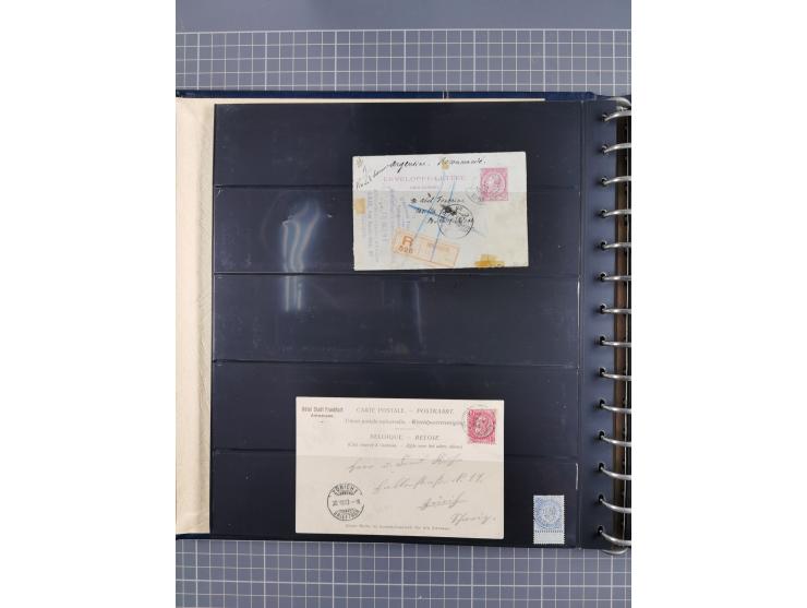 1872/1939, kleiner Bestand mit ca. 80 Briefen, Karten und GSK sowie vielen losen Marken und Briefstücken mit Schiffspoststemp