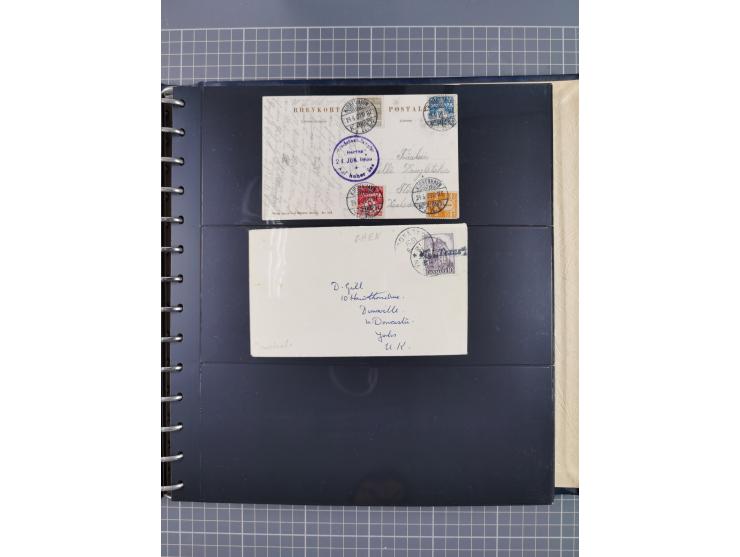 1872/1939, kleiner Bestand mit ca. 80 Briefen, Karten und GSK sowie vielen losen Marken und Briefstücken mit Schiffspoststemp