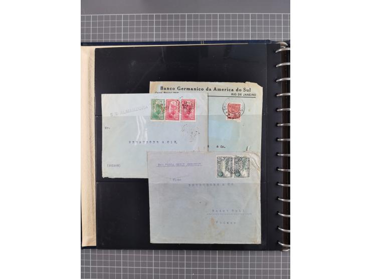 1872/1939, kleiner Bestand mit ca. 80 Briefen, Karten und GSK sowie vielen losen Marken und Briefstücken mit Schiffspoststemp