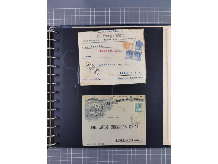 1872/1939, kleiner Bestand mit ca. 80 Briefen, Karten und GSK sowie vielen losen Marken und Briefstücken mit Schiffspoststemp