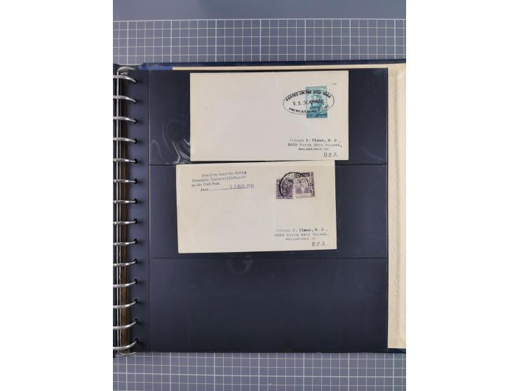 1872/1939, kleiner Bestand mit ca. 80 Briefen, Karten und GSK sowie vielen losen Marken und Briefstücken mit Schiffspoststemp