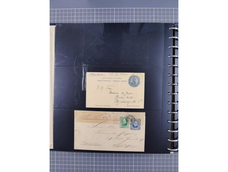 1872/1939, kleiner Bestand mit ca. 80 Briefen, Karten und GSK sowie vielen losen Marken und Briefstücken mit Schiffspoststemp