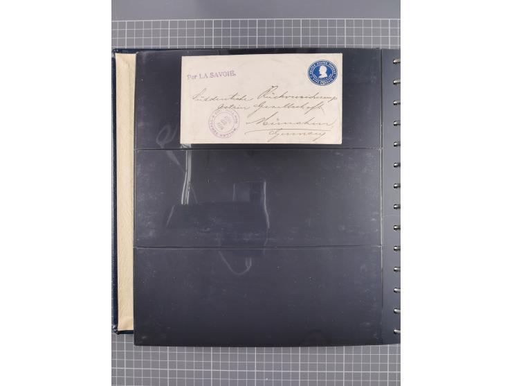 1872/1939, kleiner Bestand mit ca. 80 Briefen, Karten und GSK sowie vielen losen Marken und Briefstücken mit Schiffspoststemp