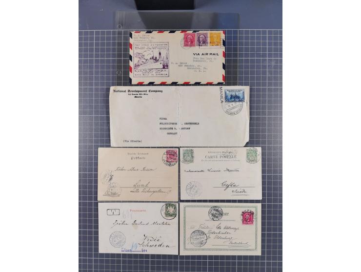 1829/1970 (ca.), interessanter Bestand mit über 100 Briefen, Karten und Ganzsachen inkl. Belege mit handschriftlichen Leitver