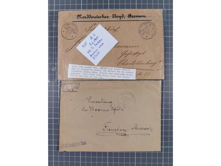 1900/41, ca. &nbsp;80 Briefe und Karten mit Schwerpunkt I. Weltkrieg, dabei u.a. frankierte Postkarte 1918 mit rotem Stempel 